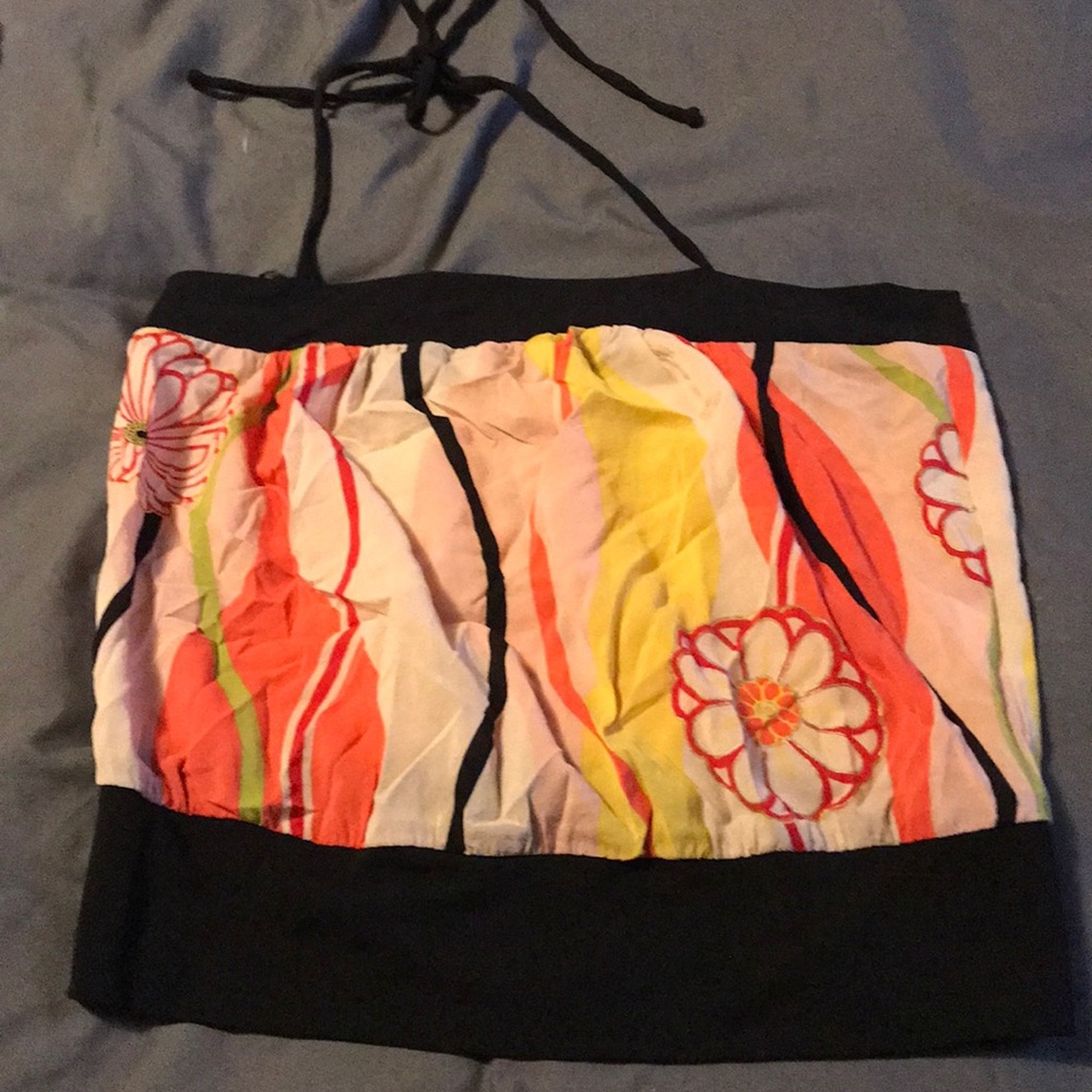 Trina Turk silk floral halter top